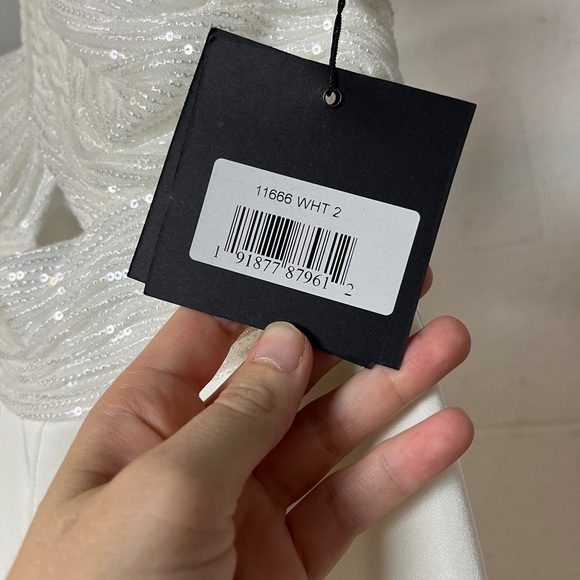 Mac Duggal 11666 Sequined Cross Neck Halter Jumpsuit - Picture 10 of 11